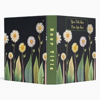Midnight Wildflowers 3 Ring Binder