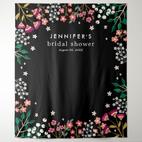 Midnight Wildflowers _ Boho Bridal Shower Backdrop