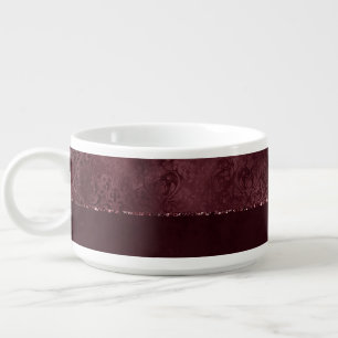 Midnight Wine Romance Dark Satiny Grunge Damask Bowl