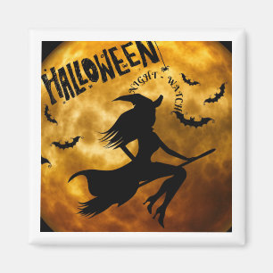 Midnight Witch Halloween Flight Chronicle .. Magnet