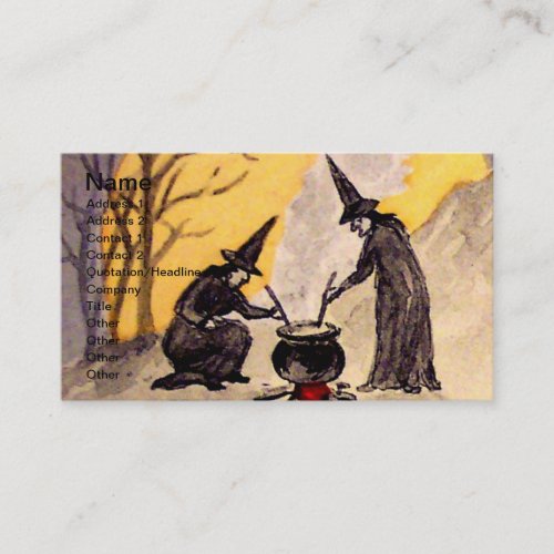 Midnight WitchingVintage Halloween Card Business Card