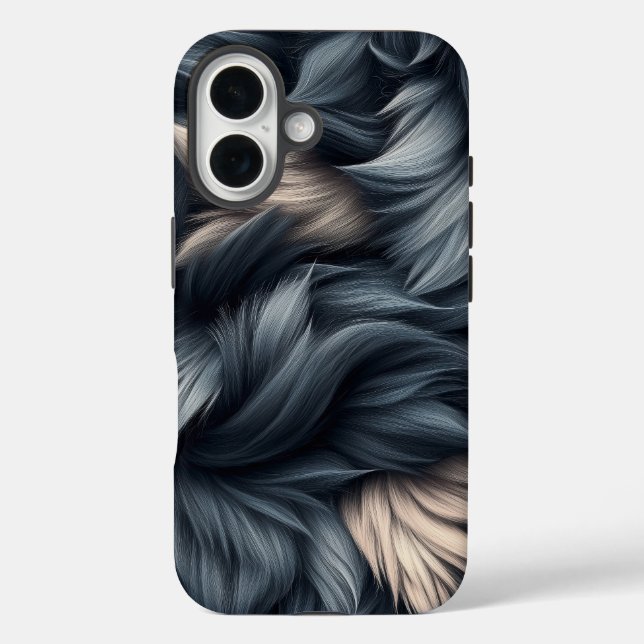 Midnight Wolf – Deep Silver Purple Fur Phone Case (Back)