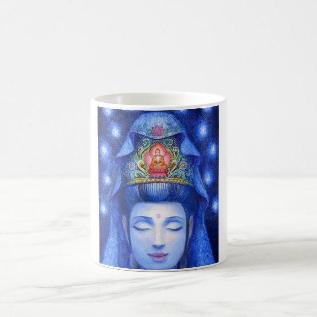 Midnight Zen Meditation Kuan Yin Coffee Mug (Center)