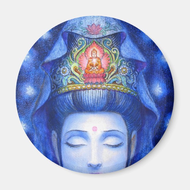 Midnight Zen Meditation Kuan Yin Magnet (Front)