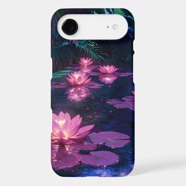 Midnight Zen Nature Pink Lotus Pond Case-Mate iPhone Case (Back)