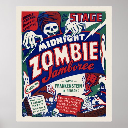 Midnight Zombie Jamboree Spook Show Poster