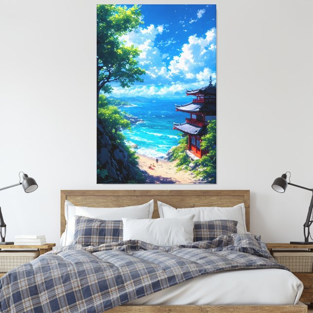 Midori to Umi no Michi  Canvas Print (Insitu(Bedroom))