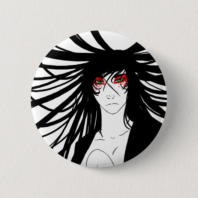 Midori Yama: Jigoku Pinback Button (Front)