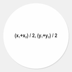 Midpoint Formula Math Mathematical Physics Classic Round Sticker