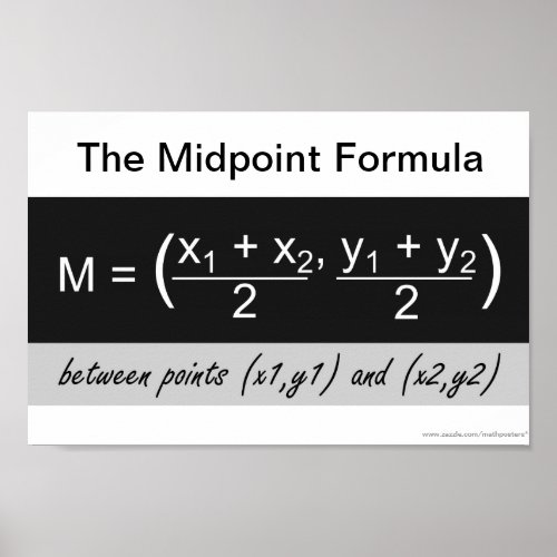 Midpoint Formula Math Poster