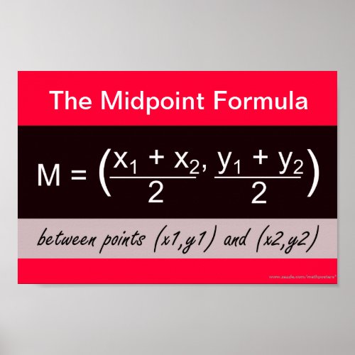 Midpoint Formula Math Poster