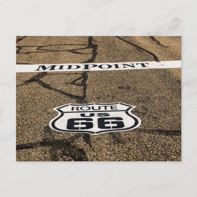 Midpoint Route 66 Sign - Adrian, Texas Postcard (Front)