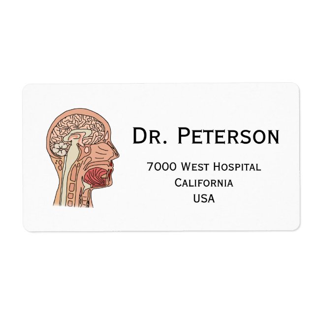 Midsagittal Brain Cross Section Label (Front)