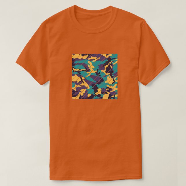Midsummer Camo Pattern Square Sliced T-Shirt (Design Front)