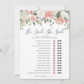 Midsummer Double-Sided Bridal Shower Game Card (Front)
