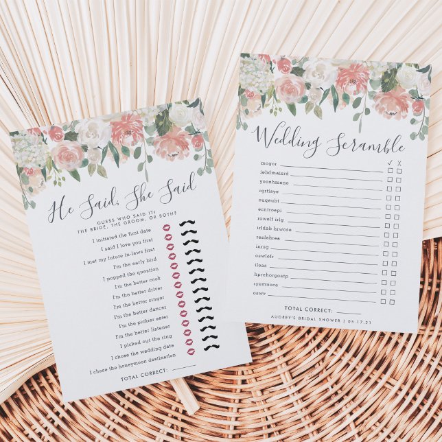 Midsummer Double-Sided Bridal Shower Game Card