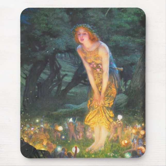Midsummer Eve (1908) by Edward Robert Hughes Mouse Pad (Front)