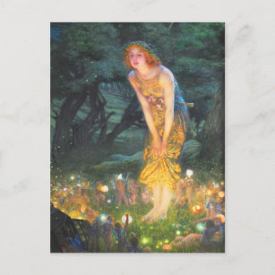 Midsummer Eve (1908) by Edward Robert Hughes Postcard