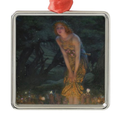 Midsummer Eve (by Edward Robert Hughes) Metal Ornament