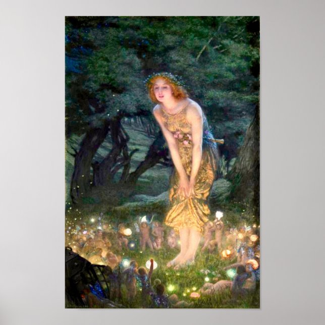 Midsummer Eve by Edward Robert Hughes Poster (Front)