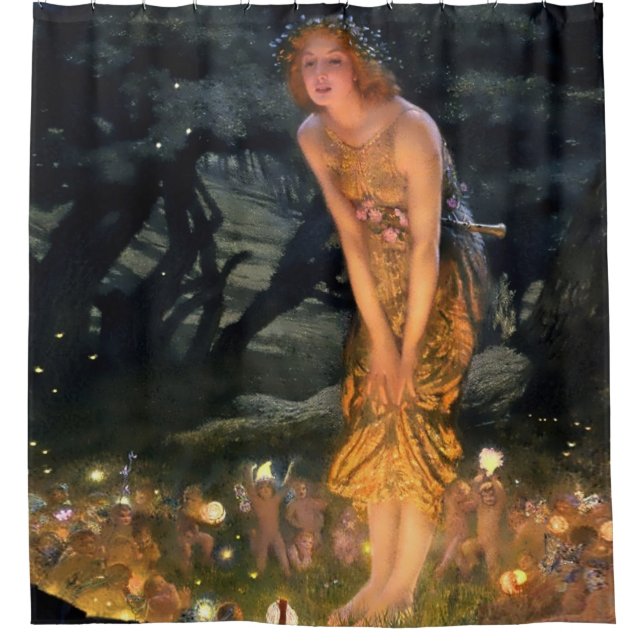 “Midsummer Eve” by Edward Robert Hughes Shower Curtain (Front)