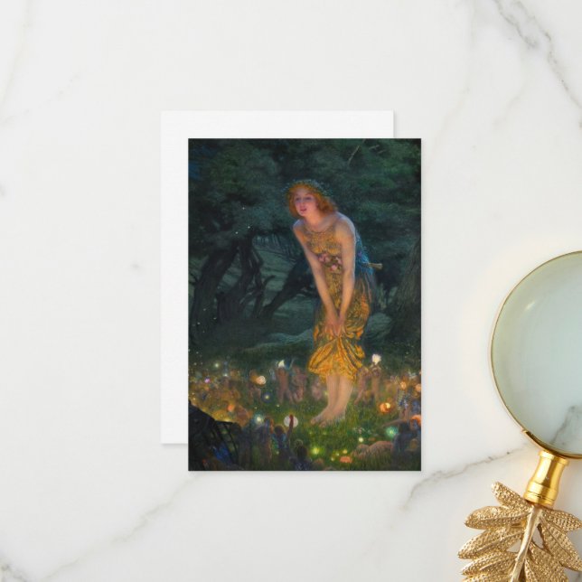 Midsummer Eve by Edward Robert Hughes Thank You Card (Front/Back In Situ)