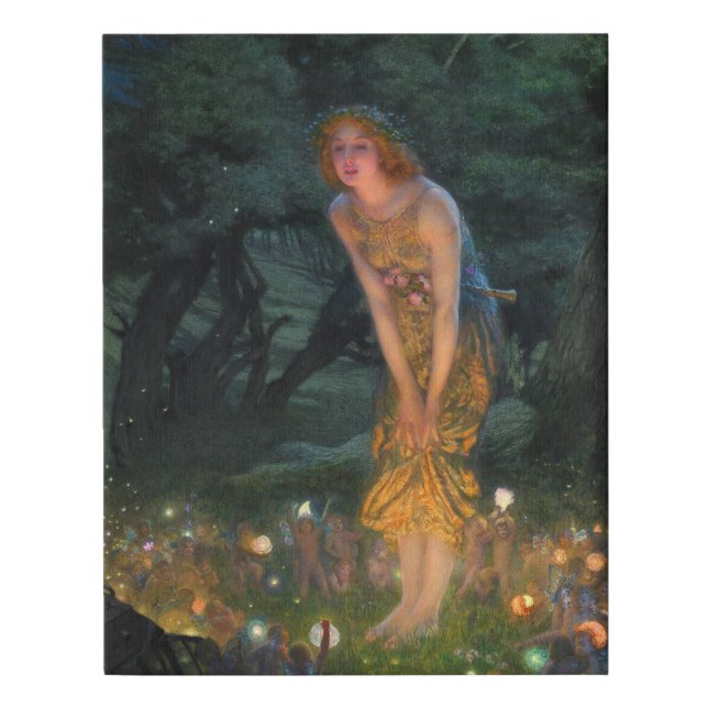 Midsummer Eve c. 1908 by Edward Robert Hughes Faux Canvas Print (Front)