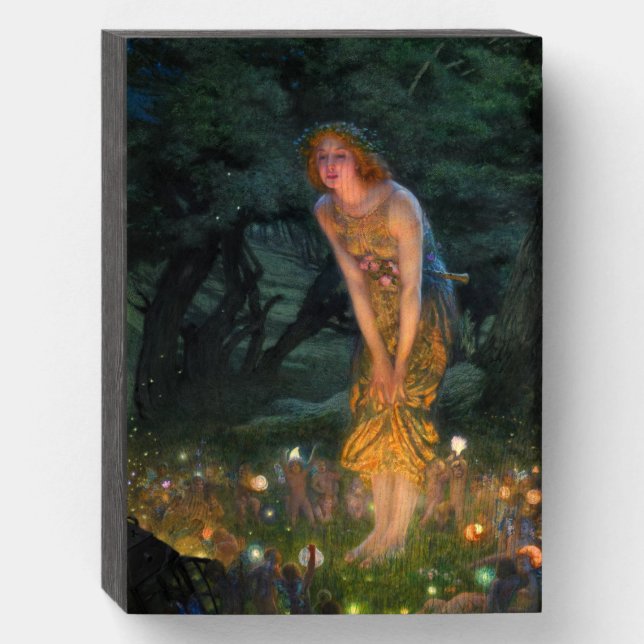 Midsummer Eve c. 1908 by Edward Robert Hughes Wooden Box Sign (Front Vertical)