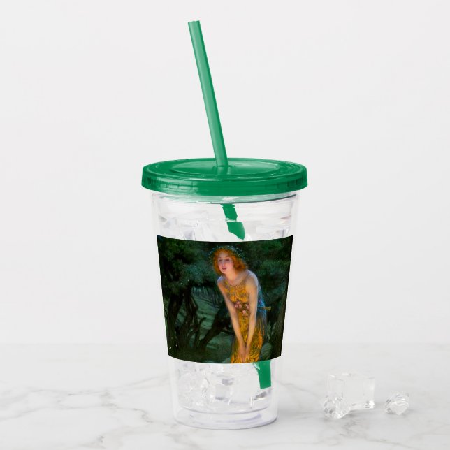 Midsummer Eve Edward Robert Hughes Acrylic Tumbler (Front Ice)