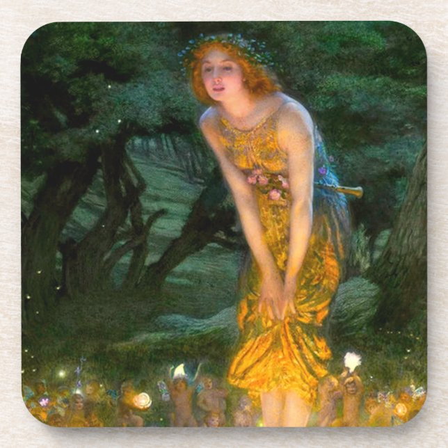Midsummer Eve Edward Robert Hughes Beverage Coaster (Front)