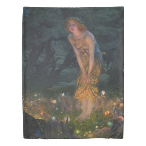 Midsummer Eve Edward Robert Hughes fairies fantasy Duvet Cover