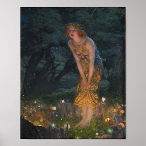 Midsummer Eve Edward Robert Hughes Fairies Fantasy Poster