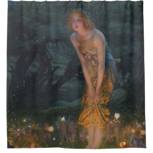 Midsummer Eve Edward Robert Hughes fairies fantasy Shower Curtain