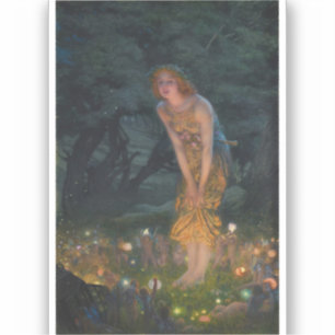 Midsummer Eve Edward Robert Hughes fairies fantasy Sticker