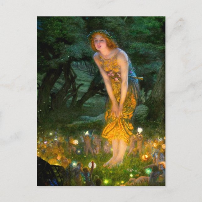 Midsummer Eve Edward Robert Hughes Holiday Postcard (Front)
