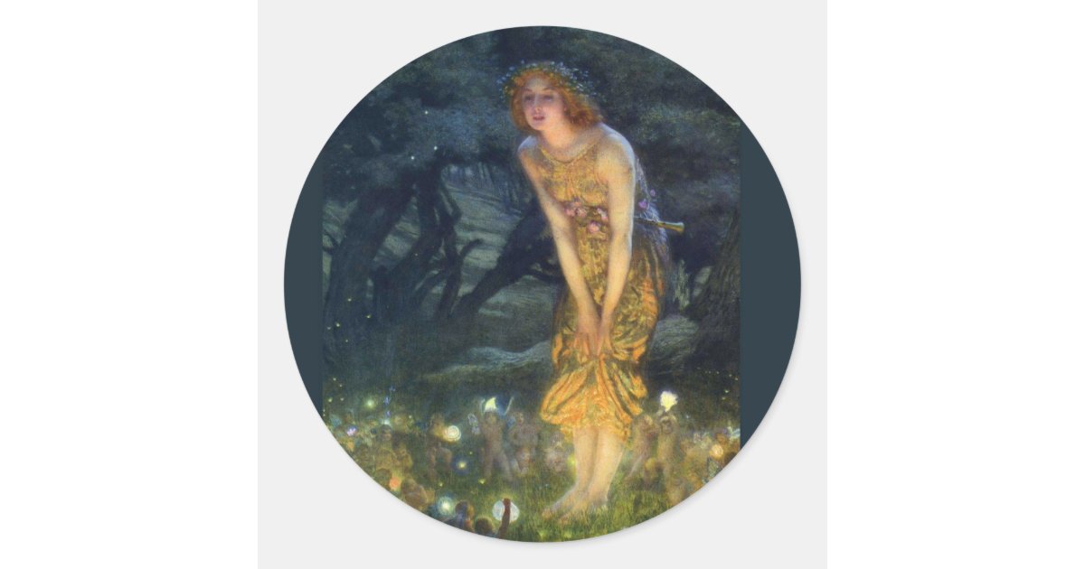 Midsummer Eve Fairy Circle Classic Round Sticker Zazzle Com