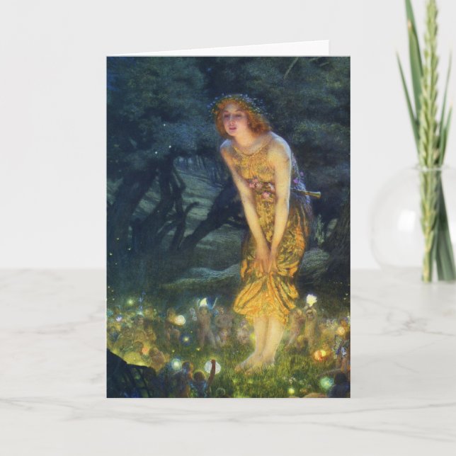 Midsummer Eve Fairy Dance Greeting Card (Front)