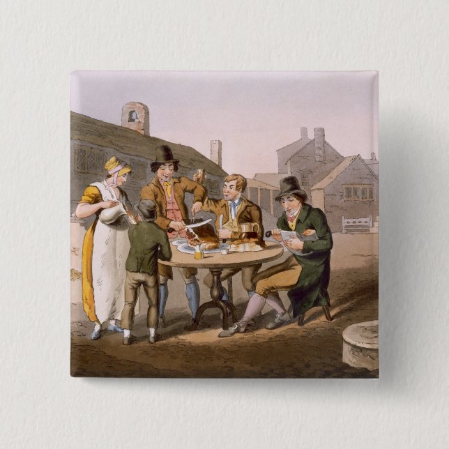 Midsummer Eve, from `Costume of Yorkshire' engrave Button (Front)