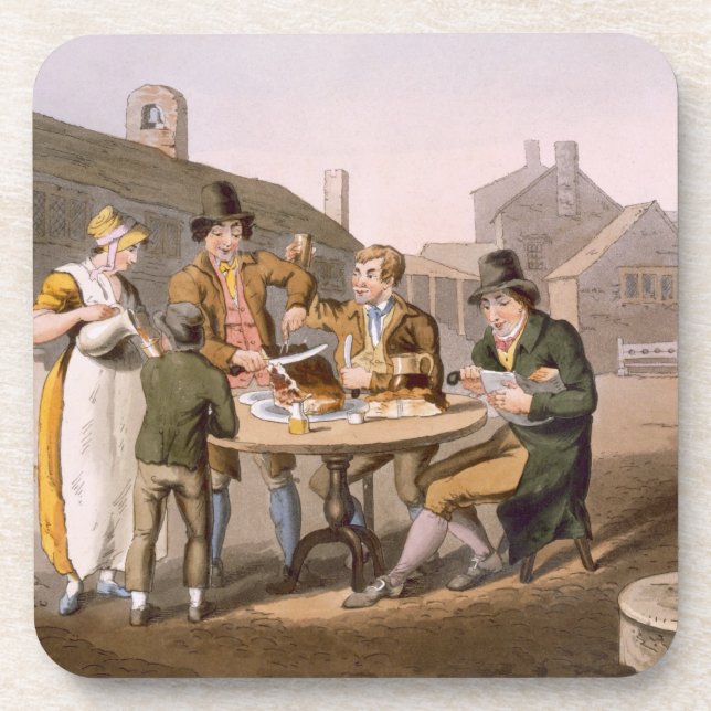 Midsummer Eve, from `Costume of Yorkshire' engrave Drink Coaster (Front)
