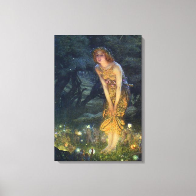 Midsummer Eve Pre-Raphaelite Art Canvas Print (Front)
