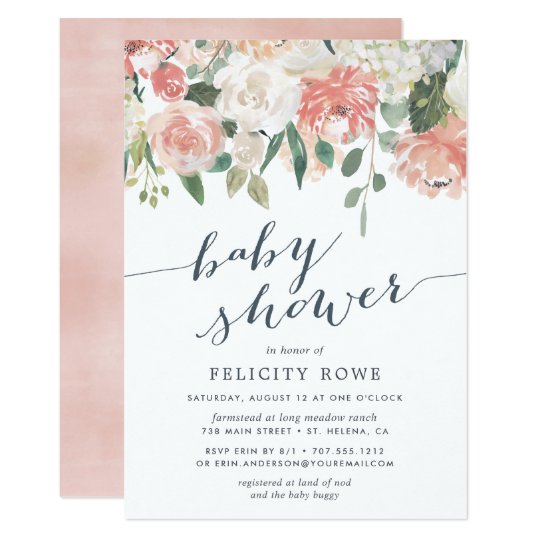 Midsummer Floral Baby Shower Invitation Zazzle Com