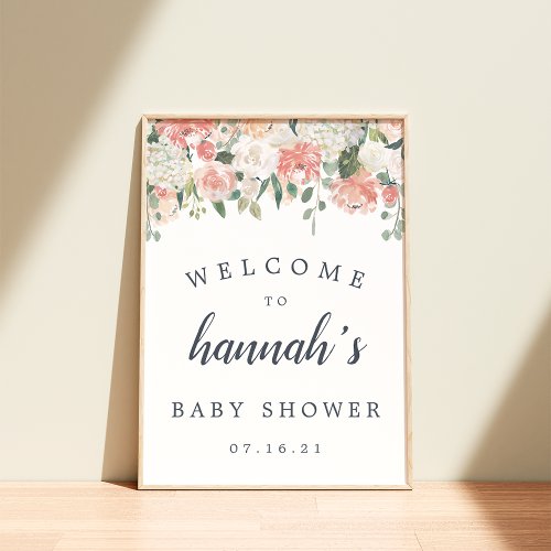 Midsummer Floral Baby Shower Welcome Poster