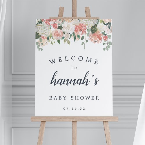 Midsummer Floral Baby Shower Welcome Sign