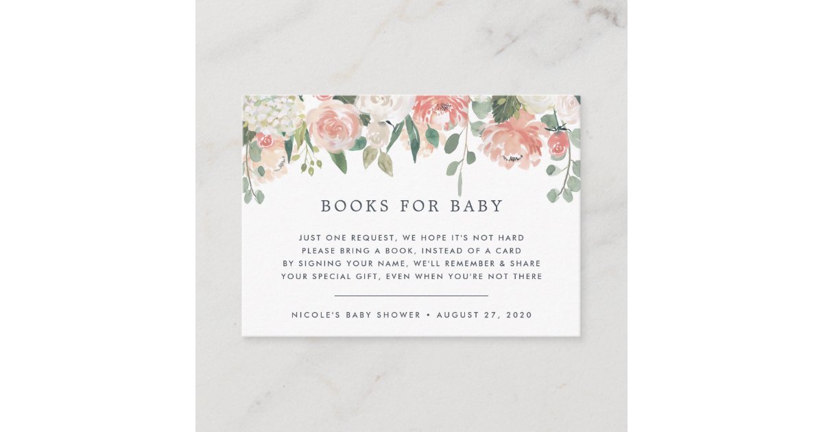 Midsummer Floral Book Request Baby Shower Card Zazzle Com