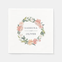 Midsummer Floral | Botanical Personalized Wedding Napkin