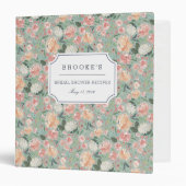 Midsummer Floral Bridal Shower Recipe 3 Ring Binder (Front/Inside)