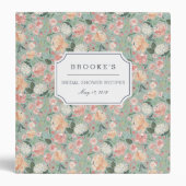Midsummer Floral Bridal Shower Recipe 3 Ring Binder (Front)