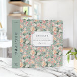 Midsummer Floral Bridal Shower Recipe 3 Ring Binder<br><div class="desc">Collect recipes for the bride to be and organize them in this pretty patterned binder with tons of personalization options! Chic floral binder features a pattern of watercolor peonies and roses in blush pink, peach and cream on a soft sage green background. Customize the front with the bride to be's...</div>