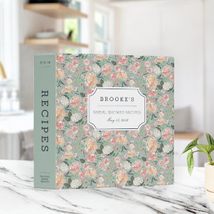 Pink Floral Peony Bridal Shower Photo Album Binder, Zazzle