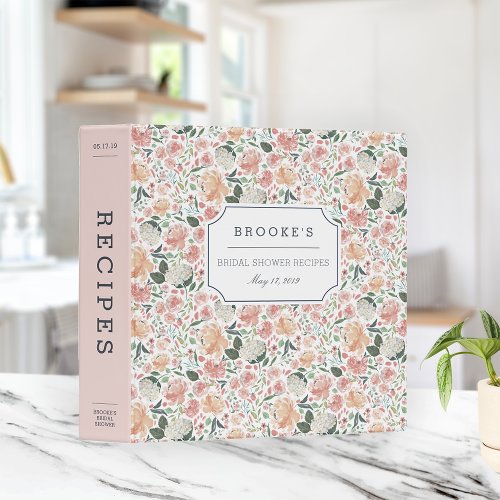 Midsummer Floral Bridal Shower Recipe Binder